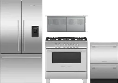 4 Piece Package Includes Refrigerator, Range, Hood And Dishwasher